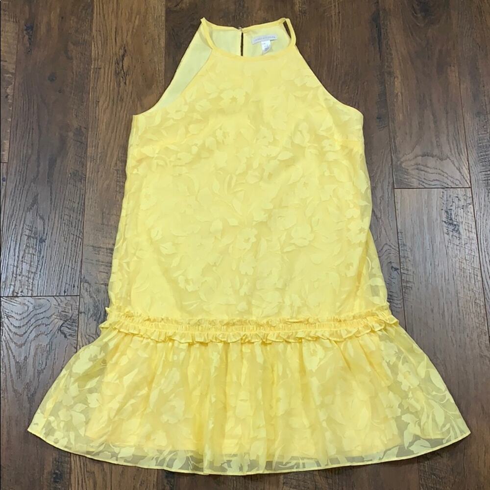 London Times Yellow Floral Halter Style Dress